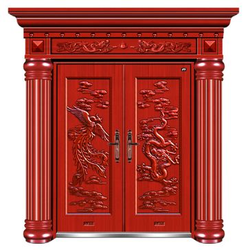 门业图片-非标门系列KY-6902KY-6902 新龙凤双开门图片